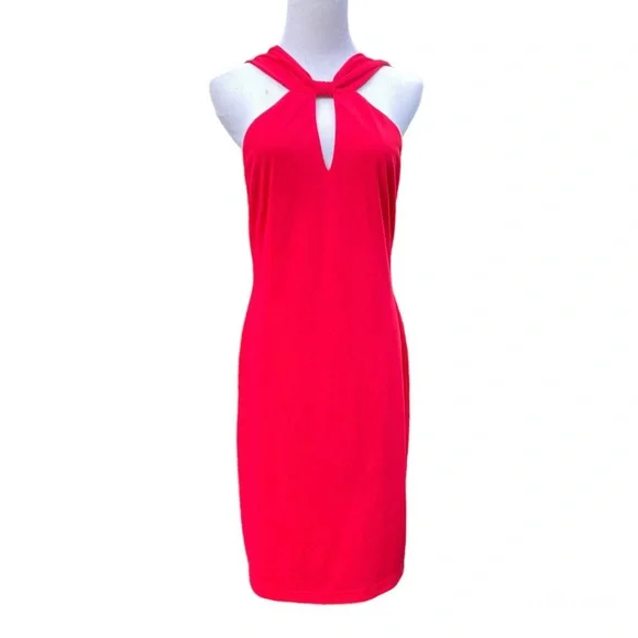 halter mini dress backless Red Halter Mini Dress M main image 1